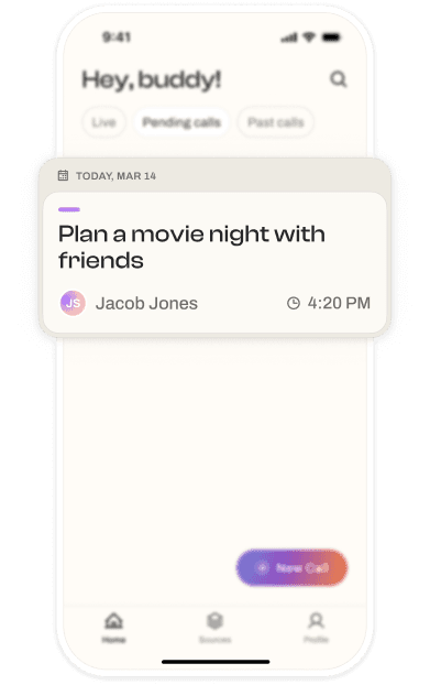 Dropcall scheduling an AI phone call