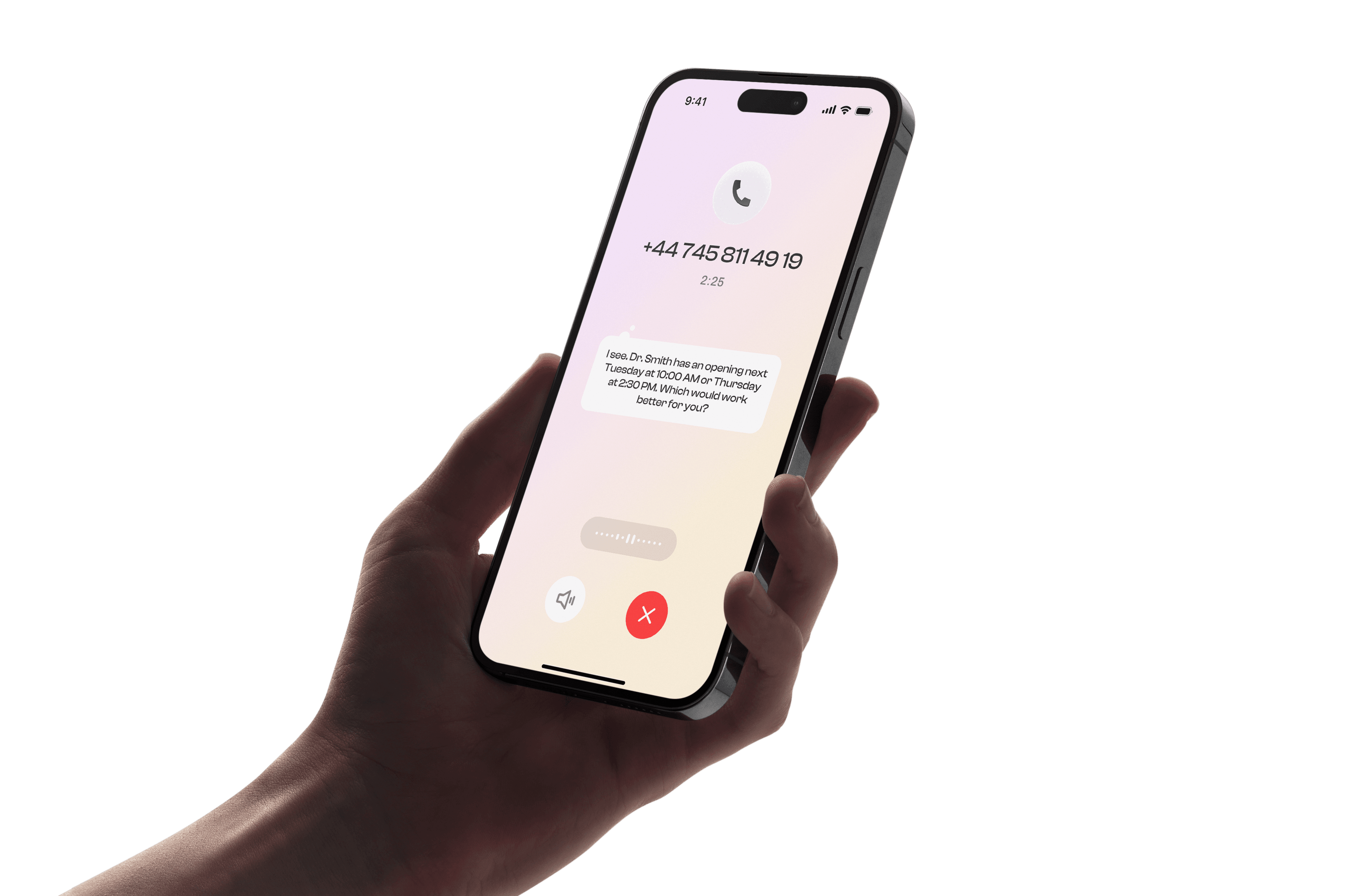 Dropcall AI receptionist answering a phone call automatically